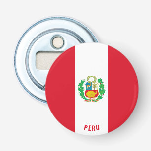 Proost op Peru! Prachtig patriottisch Button Flesopener