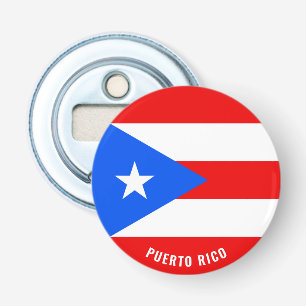 Proost op Puerto Rico! Prachtig patriottisch Button Flesopener