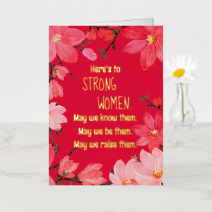 Proost op Sterke Vrouwen Bloemstuk Folie Wenskaart