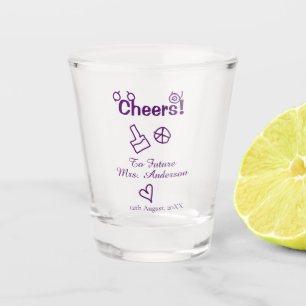 Proost op toekomstige mevrouw voeg bruid naam paar shot glas
