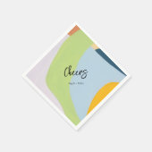 Proost op unieke kleurenblok abstracte kunsttekst servet (Hoek)