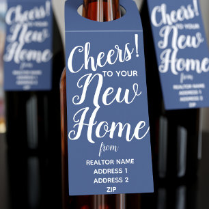 Proost op Uw Nieuwe Huis Makelaar Welkomst Cadeau Flessenhanger