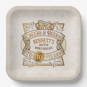 Proost op verjaardag papieren bordje