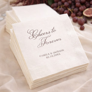 Proost op voor altijd Victorian Brown Bruiloft Servet