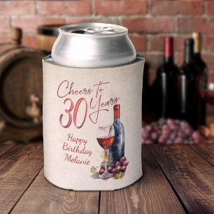 Proost op wijn 30e verjaardag blikjeskoeler