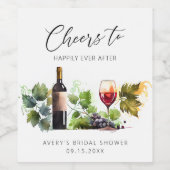 Proost op wijnboerderij waterverf bruidsdouche wijn etiket (Enkel label)