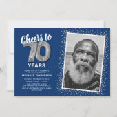 Proost op Zeventig Jaar 70e Verjaardagsfoto Kaart (Voorkant)