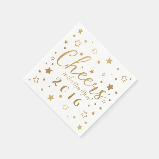 Proost oudejaarsfeest servetten / wit (Hoek)