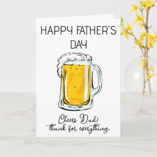 Proost, pap! Bedankt voor alles Vaderdag Kaart (Gele Bloem)