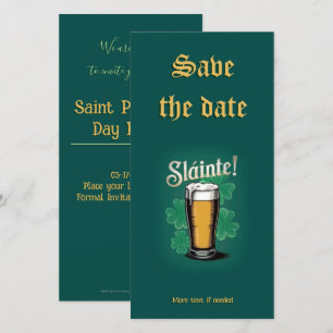 Proost! Pint groen bier op St. Patrick's Day Save The Date