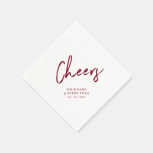 Proost   Rode Borstel Lettering Aangepaste Feestse Servet