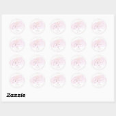 Proost Roze Champagneglazen Bubbles Waterverf Ronde Sticker (Vel)