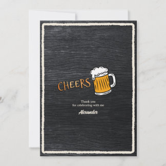 Proost Rustiek Bier Mijlpaal Verjaardag Bedankkaart