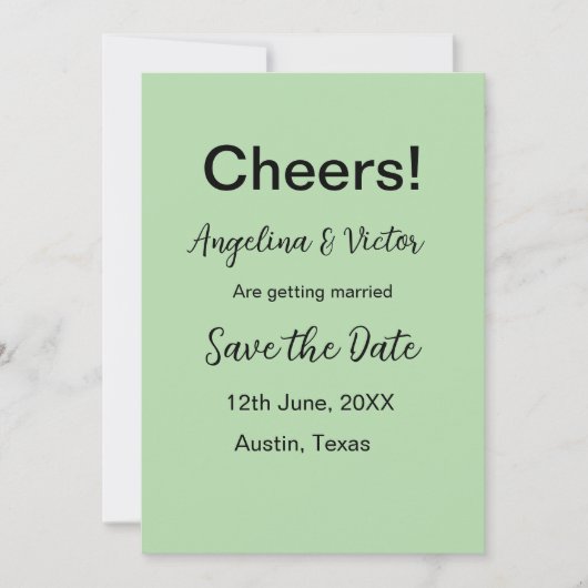 Proost save de datum eenvoudige minimale moderne e kaart (Voorkant)