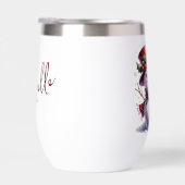 Proost schattige sneeuwman drink wijn gepersonalis (Rechts)