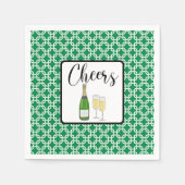 Proost Script Champagne Glazen Feestviering Servet (Voorkant)