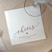 Proost servetten hart romantische moderne bruiloft