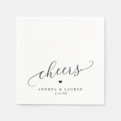 Proost servetten hart romantische moderne bruiloft (Voorkant)