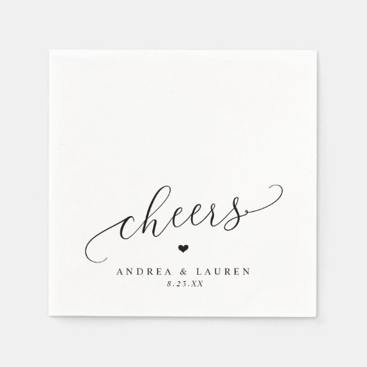 Proost servetten hart romantische moderne bruiloft (Voorkant)