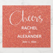 PROOST Sinaasappel Glitter Bruiloft Mousserende Wi Sparkling Wijnetiket (Enkel label)