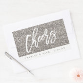 Proost Sliver Glitter Mini Wijn Champagne Label (Envelop)