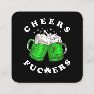 Proost St Patricks Dag Bier Drinken Grappig Vierkante Visitekaartje