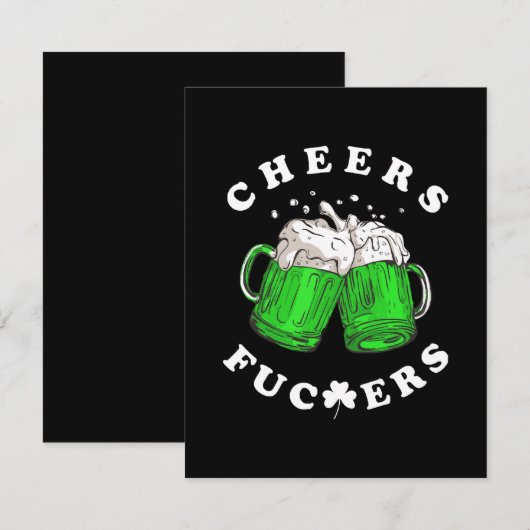 Proost St Patricks Day Beer Drink Funny RSVP Kaartje (Voorkant / Achterkant)