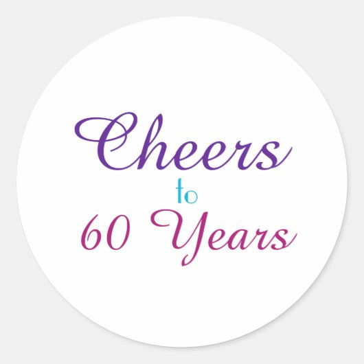Proost tot 60 jaar ronde sticker (Voorkant)