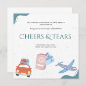 Proost & tranen Afscheidsfeestuitnodiging Kaart (Voorkant / Achterkant)