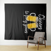 Proost veertig jaar bierliefhebber man wandkleed (In Situ (horizontaal))