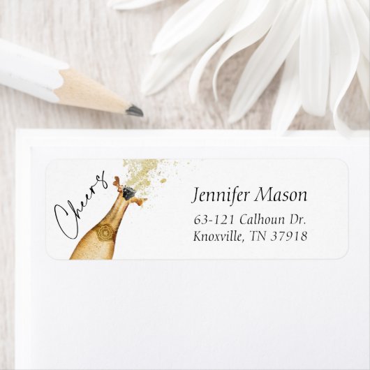 Proost verjaardagsuitnodiging retouradres etiket (Insitu)