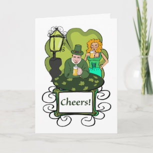 Proost voor St. Patrick's Day Koppel met Bieren Kaart