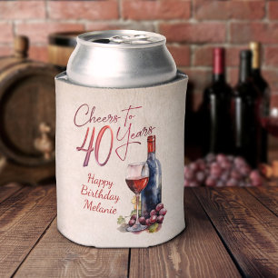 Proost Wijn 40e verjaardag Blikjeskoeler