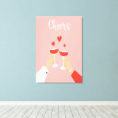 proost wijn canvas afdruk (Insitu (Houten vloer))