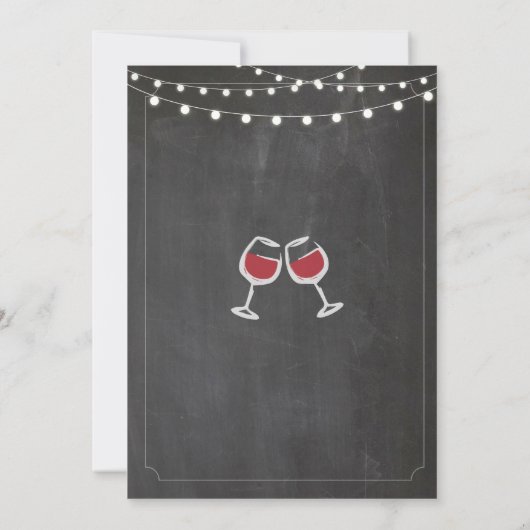 Proost wijnproeverij Chalk Verjaardagsfeest Uitnod Kaart (Achterkant)