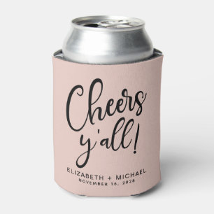 Proost Y'All Blush Roze Bruiloft Blikjeskoeler