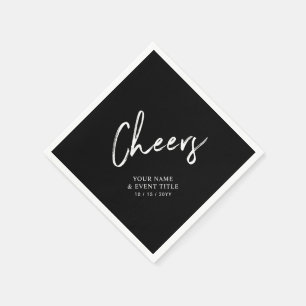 Proost Zwarte Borstel Lettertype Aangepaste Fees Servet