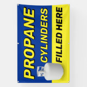 Propaancilinders hier gevuld Adverteren Spandoek (Verticaal)