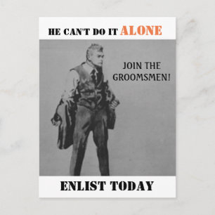 Propaganda die als beste man of groomsman worden b uitnodiging briefkaart