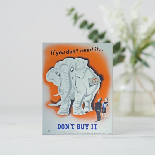 Propaganda Poster "Als je het niet nodig hebt..." Briefkaart (Staand voorkant)