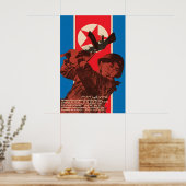 Propaganda Poster Cuba Solidarity with North Korea (Cuisine)