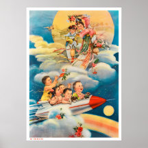 propaganda voor poster van Chinese ruimteretro