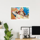 propaganda voor poster van Chinese ruimteretro (Thuiskantoor)