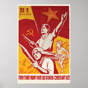 Propagandaposter Vietnam-oorlog Ter nagedachtenis Poster