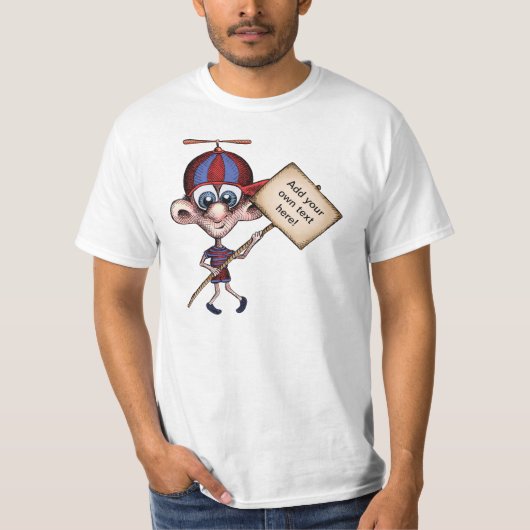 Propeller Pet Guy met Sign T-shirt (Voorkant)
