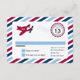 Propeller Plane Airmail Birthday RSVP Kaartje