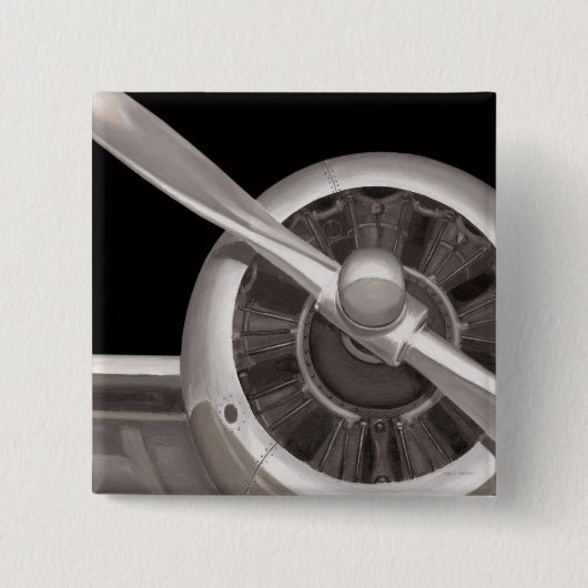Propeller van het vliegtuig vierkante button 5,1 cm (Voorkant)