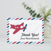 Propeller Vliegtuig Airmail Dank u Bedankkaart (Staand voorkant)