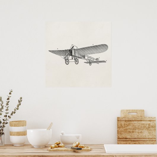 propellervliegtuig — oud propellervliegtuig poster (Keuken)