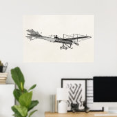 propellervliegtuig — oud propellervliegtuig poster (Thuiskantoor)